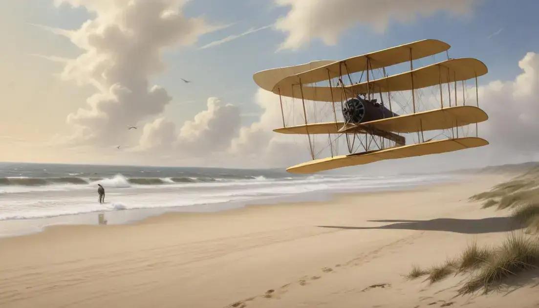 The first powered flight at Kitty Hawk